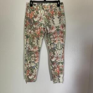 Floral Print Skinny Pants - Size 27